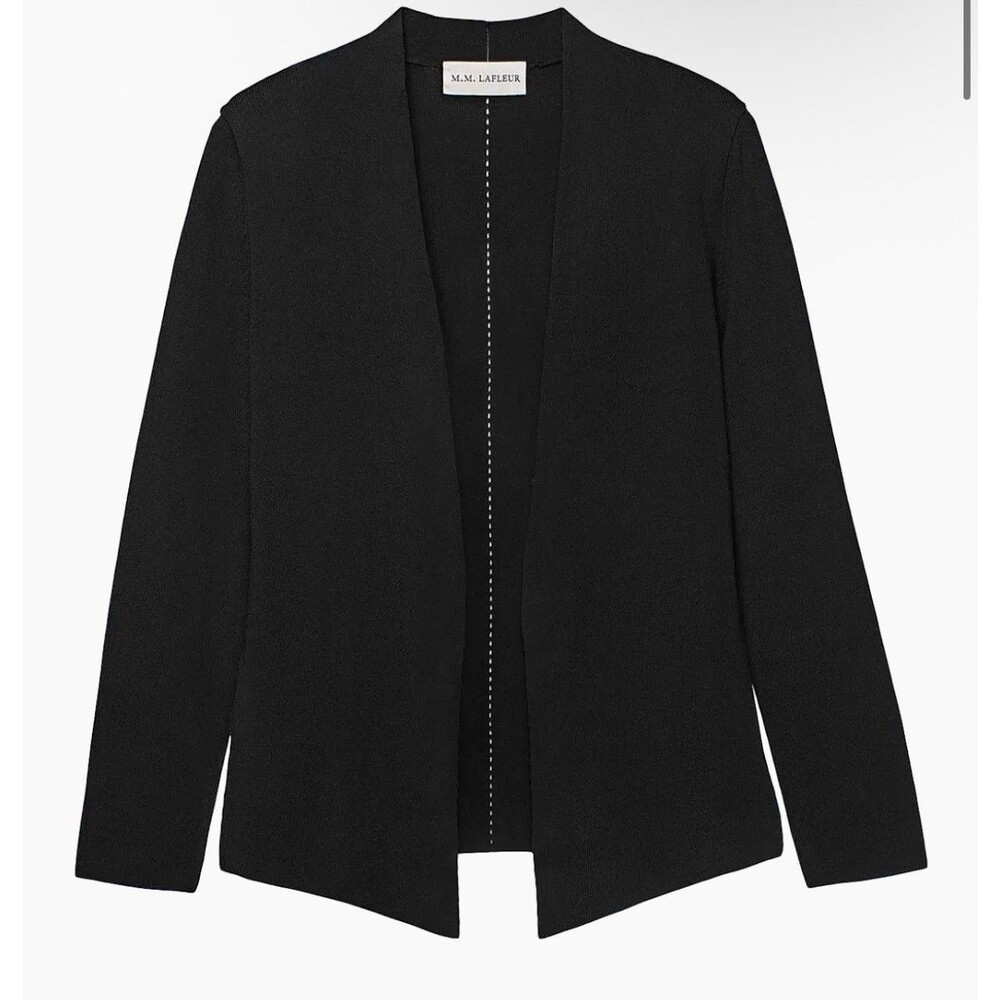MM Lafleur The Woolf Jardigan Size XS Black Ponte Knit Open Blazer Cardigan